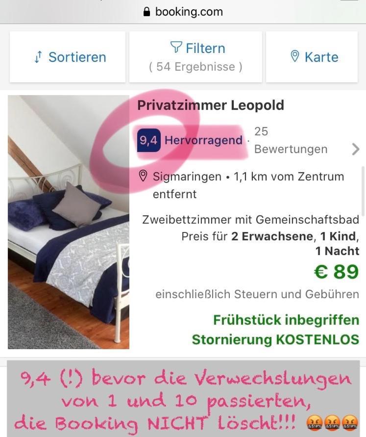 Privatzimmer Leopold Sigmaringen Exterior foto